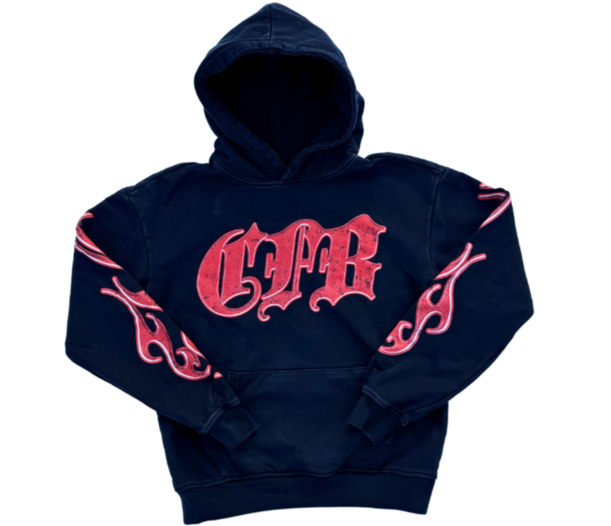 CFB BLACK AND RED LOGO HOODIE