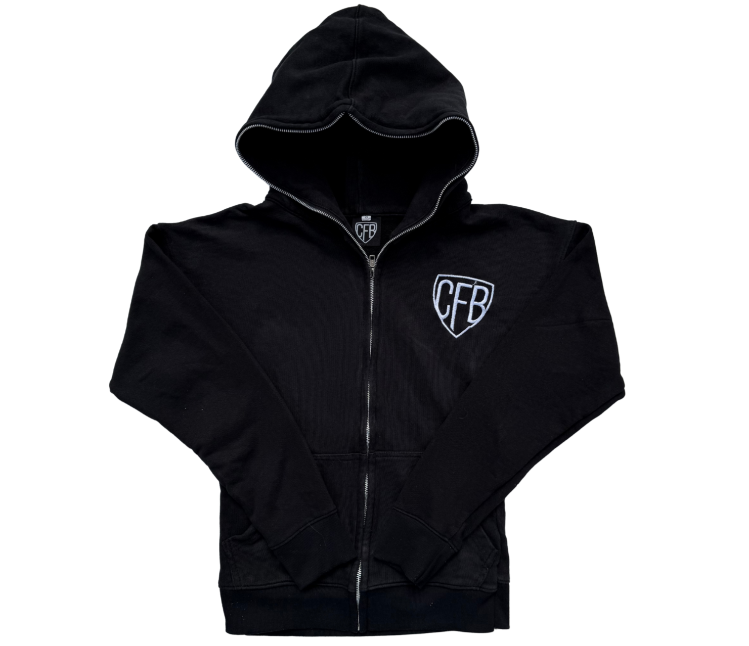 CFB BLACK FULL ZIP LOGO HOODIE