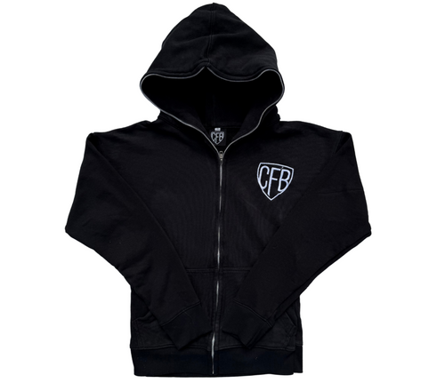 CFB BLACK FULL ZIP LOGO HOODIE