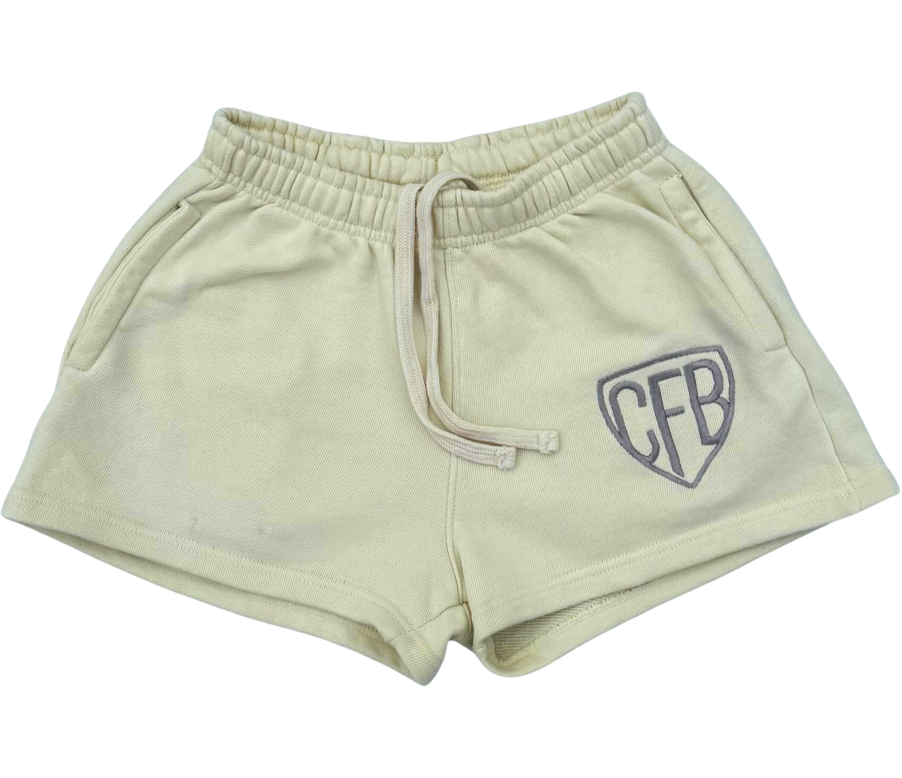 CFB WOMENS CREAM LOGO COTTON SHORTS
