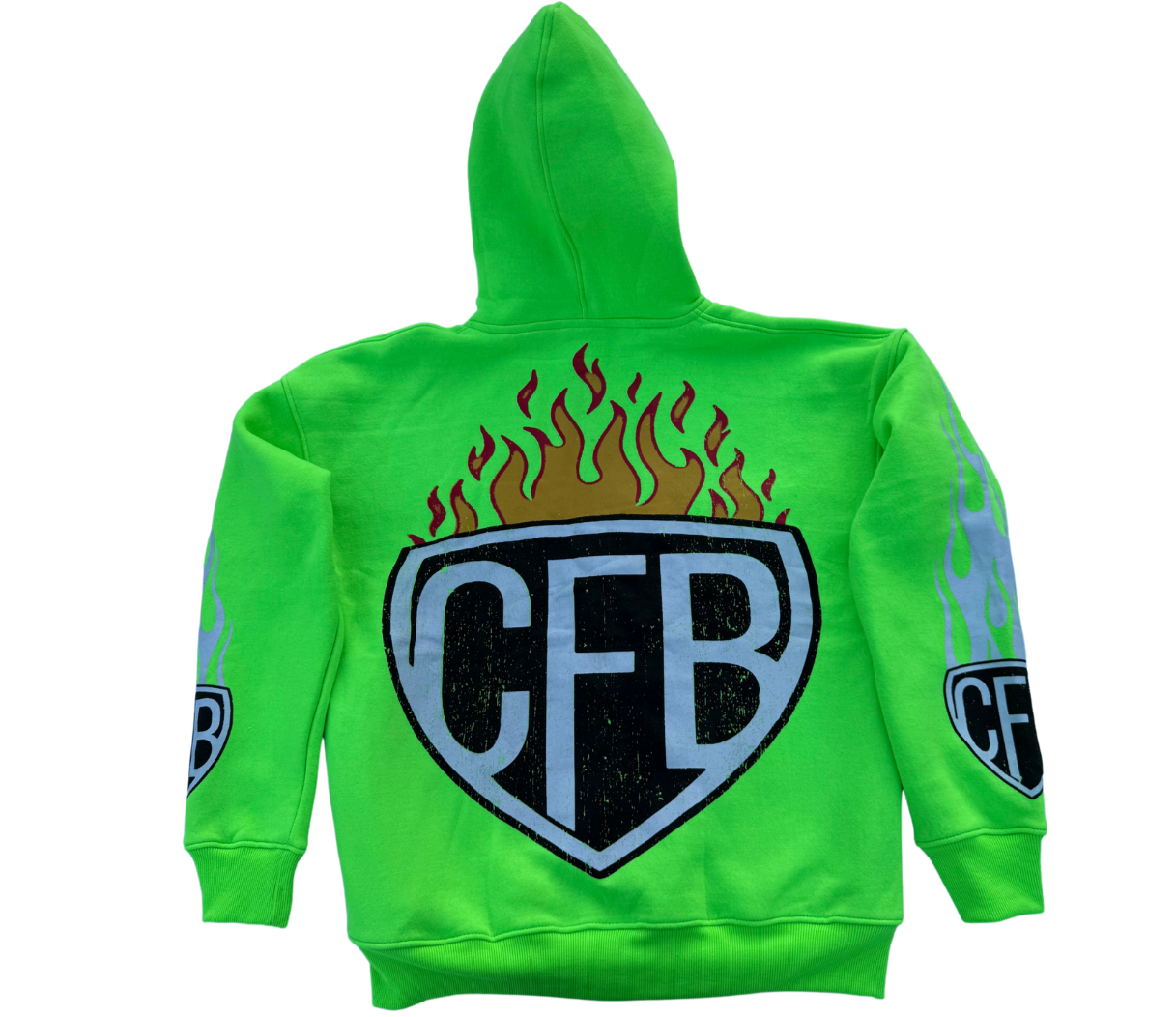 CFB NEON LOGO ACID WASH ZIP UP HOODIE